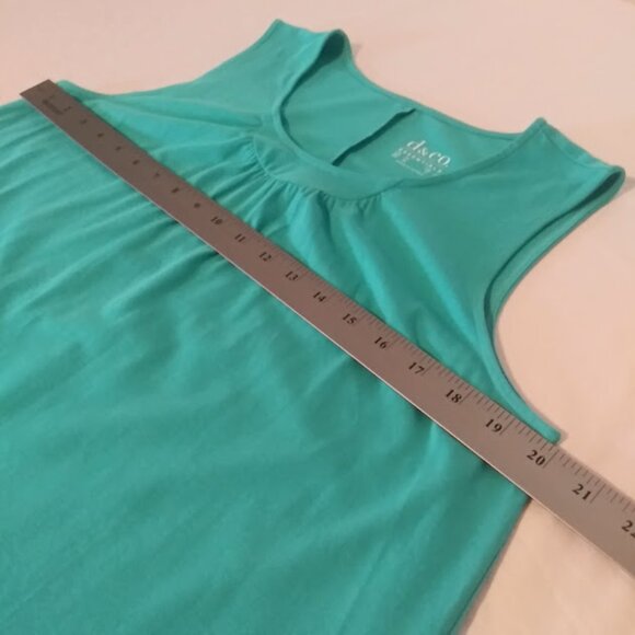 Denim & CO women's size M turquoise blue sleeveless blouse - Picture 7 of 12
